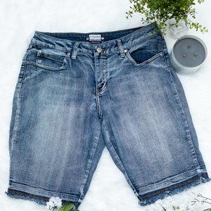 No Boundaries Long Denim Shorts
